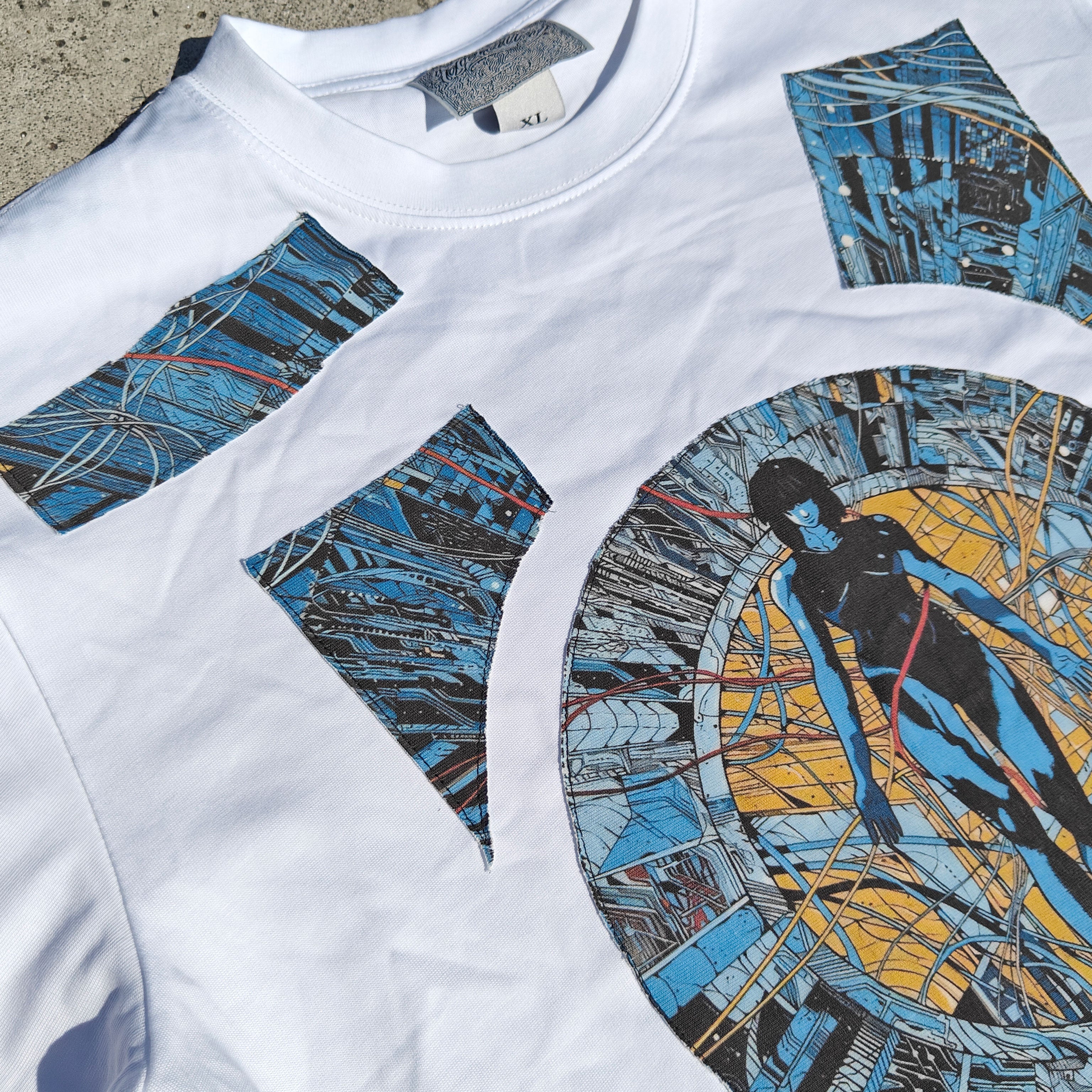 Ghost Shell Hand Stitched Heavyweight Cotton White T-Shirt