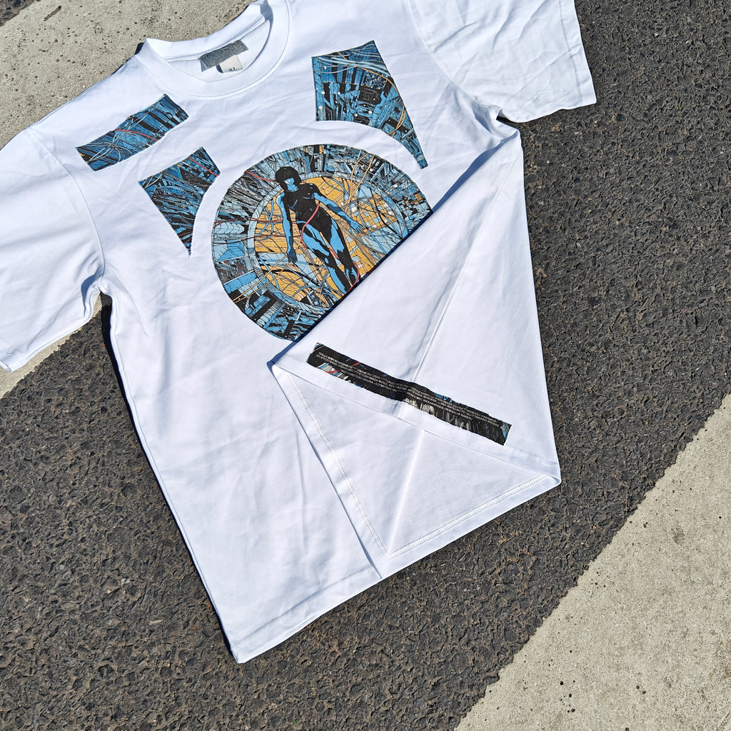 Ghost Shell Hand Stitched Heavyweight Cotton White T-Shirt