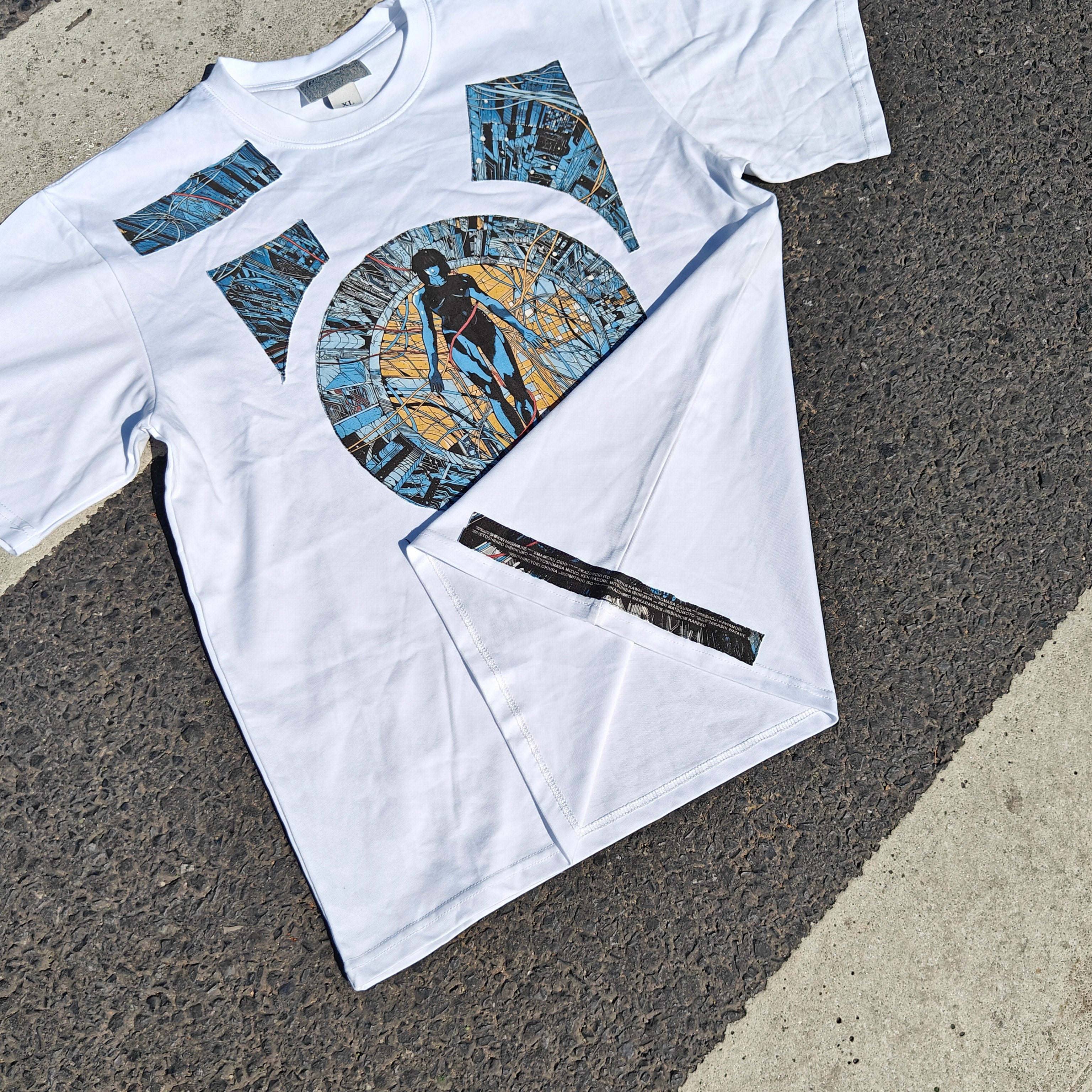 Ghost Shell Hand Stitched Heavyweight Cotton White T-Shirt