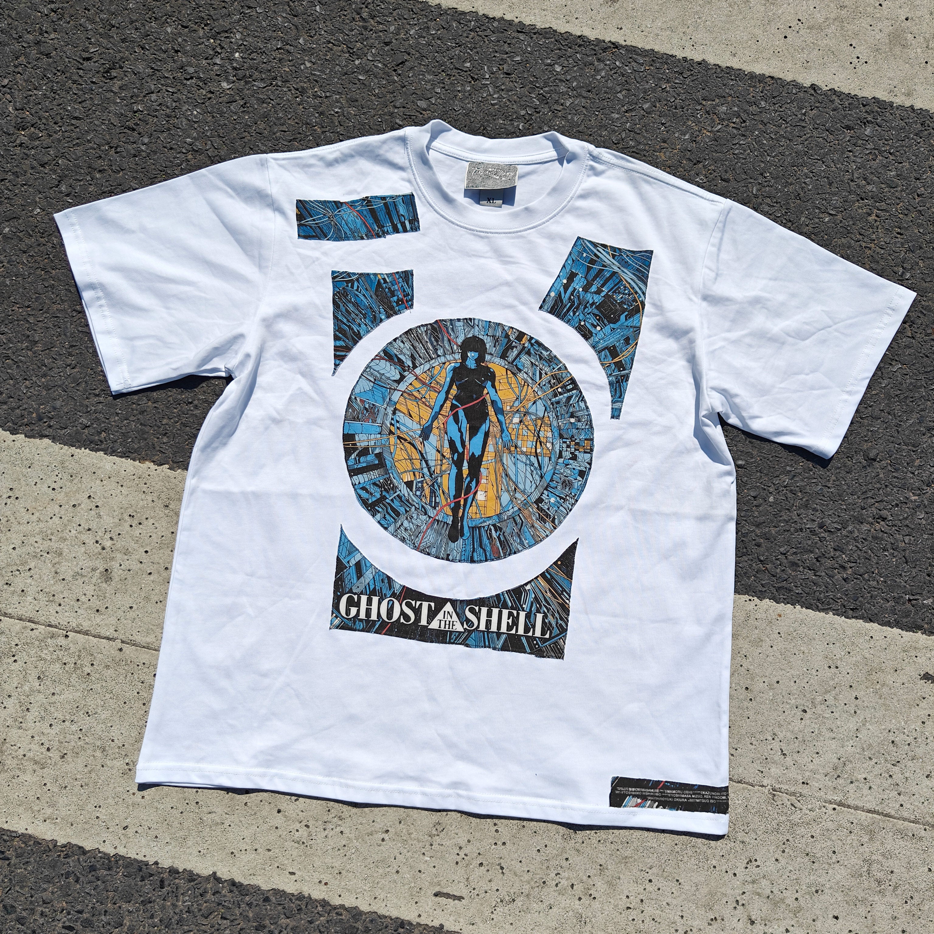 Ghost Shell Hand Stitched Heavyweight Cotton White T-Shirt