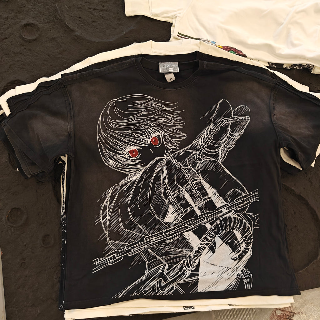 Scarlet Eyes 330gsm Heavyweight Cotton Black T-Shirt