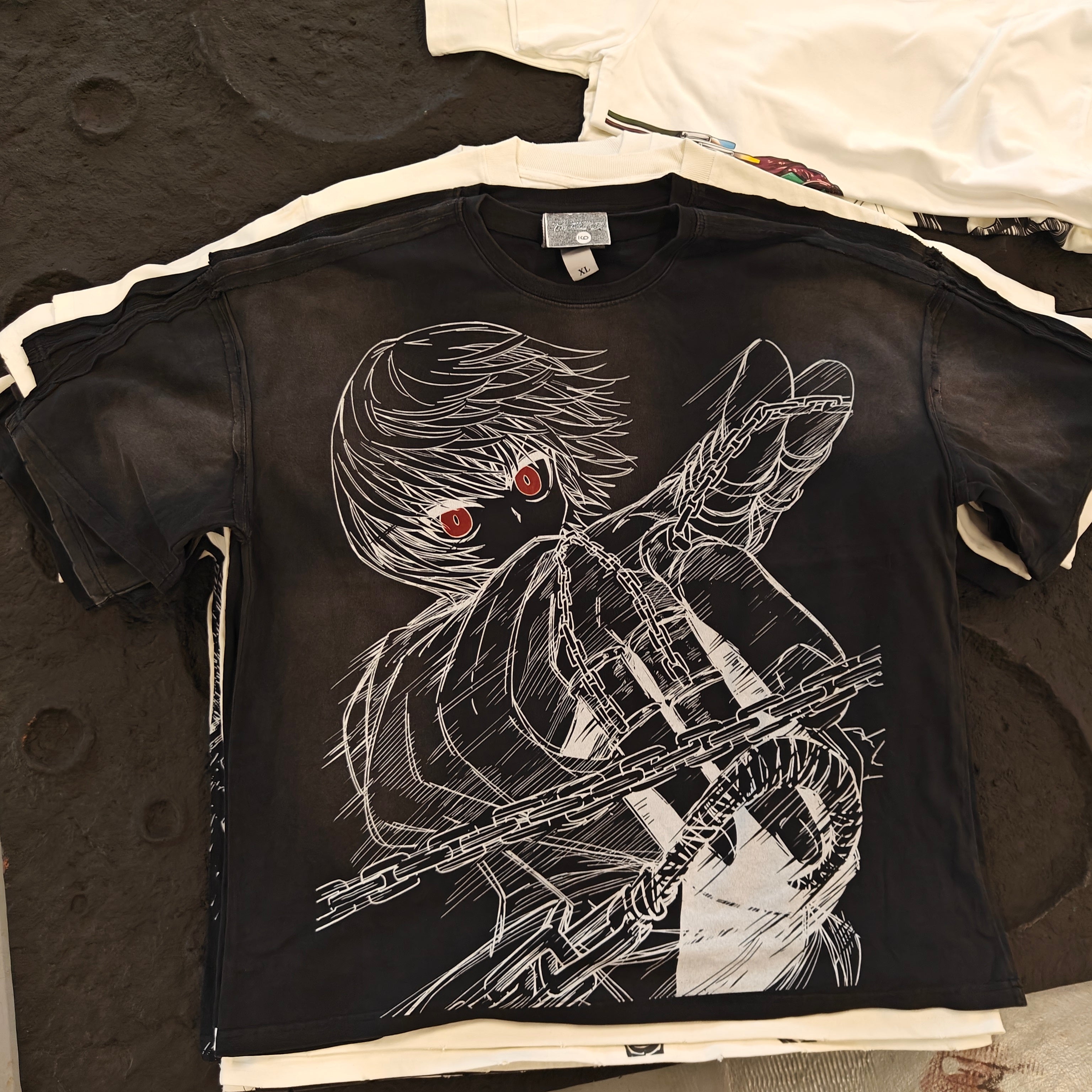Scarlet Eyes 330gsm Heavyweight Cotton Black T-Shirt