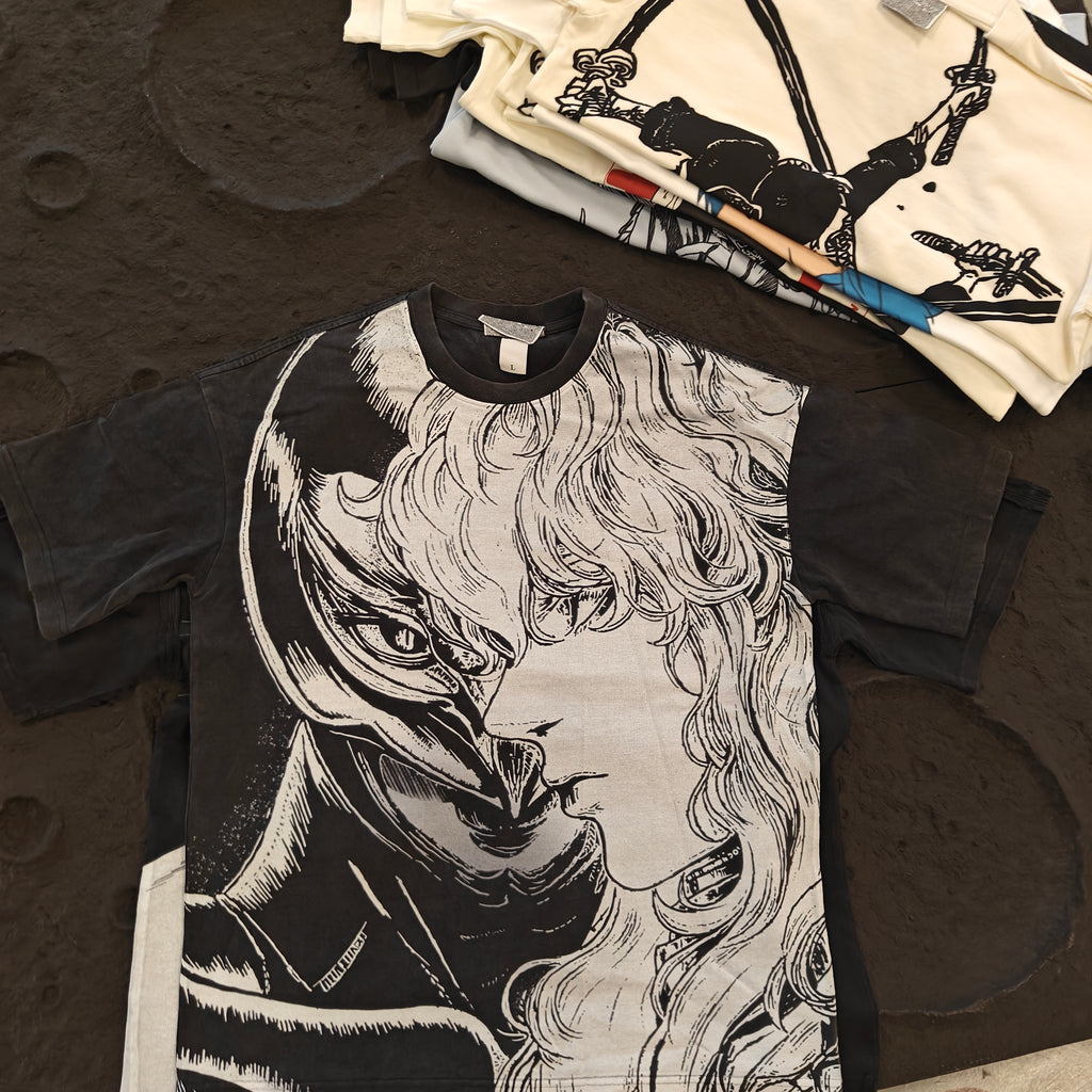 Femto & Hawk Oversized 330gsm Heavyweight Cotton Black T-Shirt