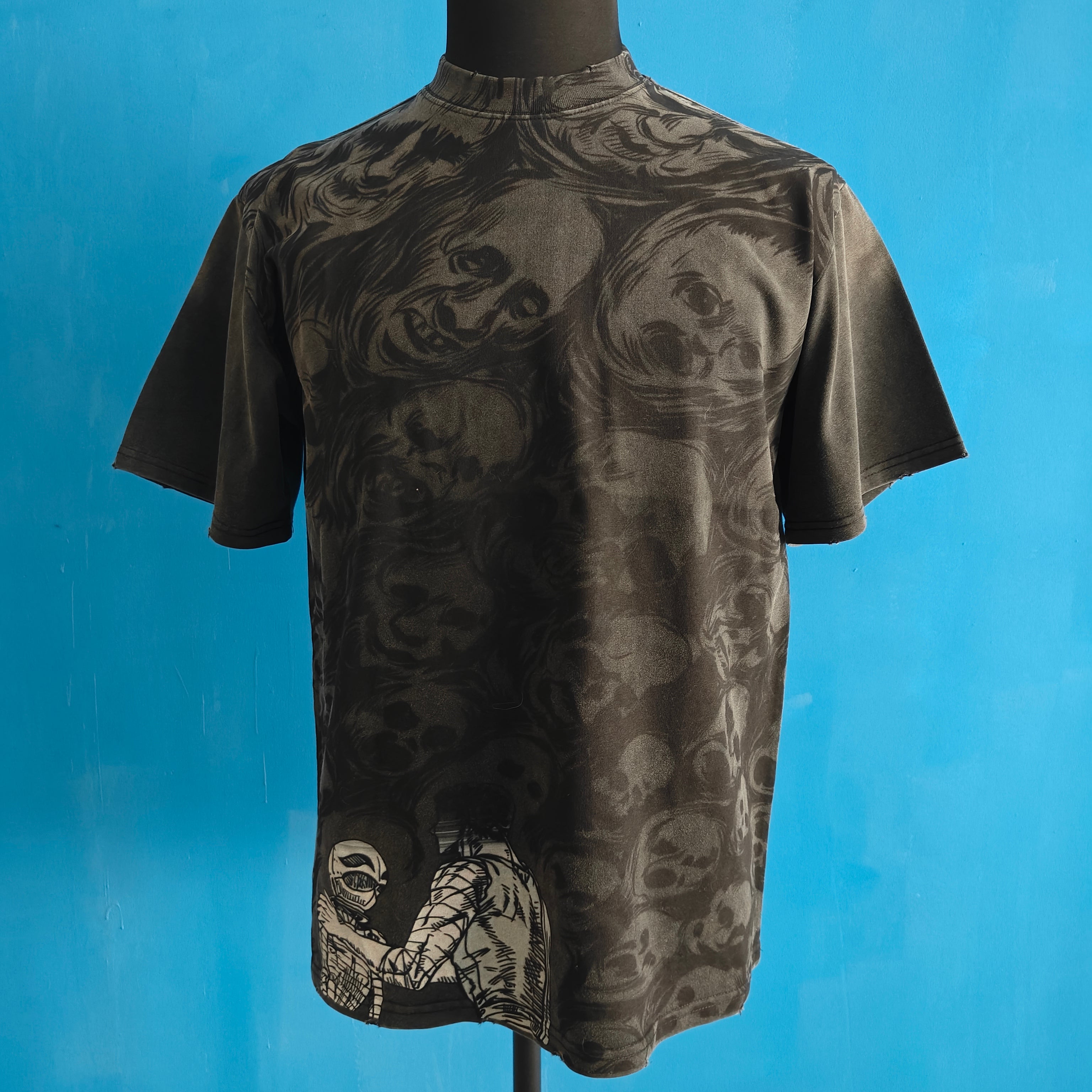 Sacrifical Eclipse Oversized 330gsm Heavyweight Cotton Black T-Shirt