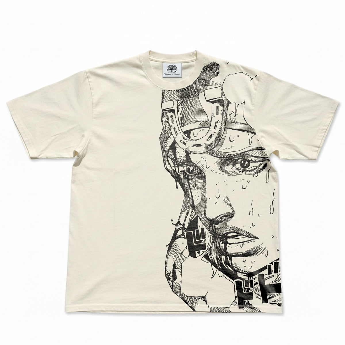 Johnny Manga Style Heavyweight Beige T-Shirt