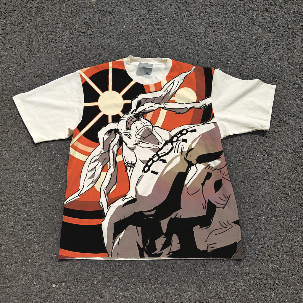 Mahoraga Oversized 330gsm Heavyweight Cotton Baige T-Shirt