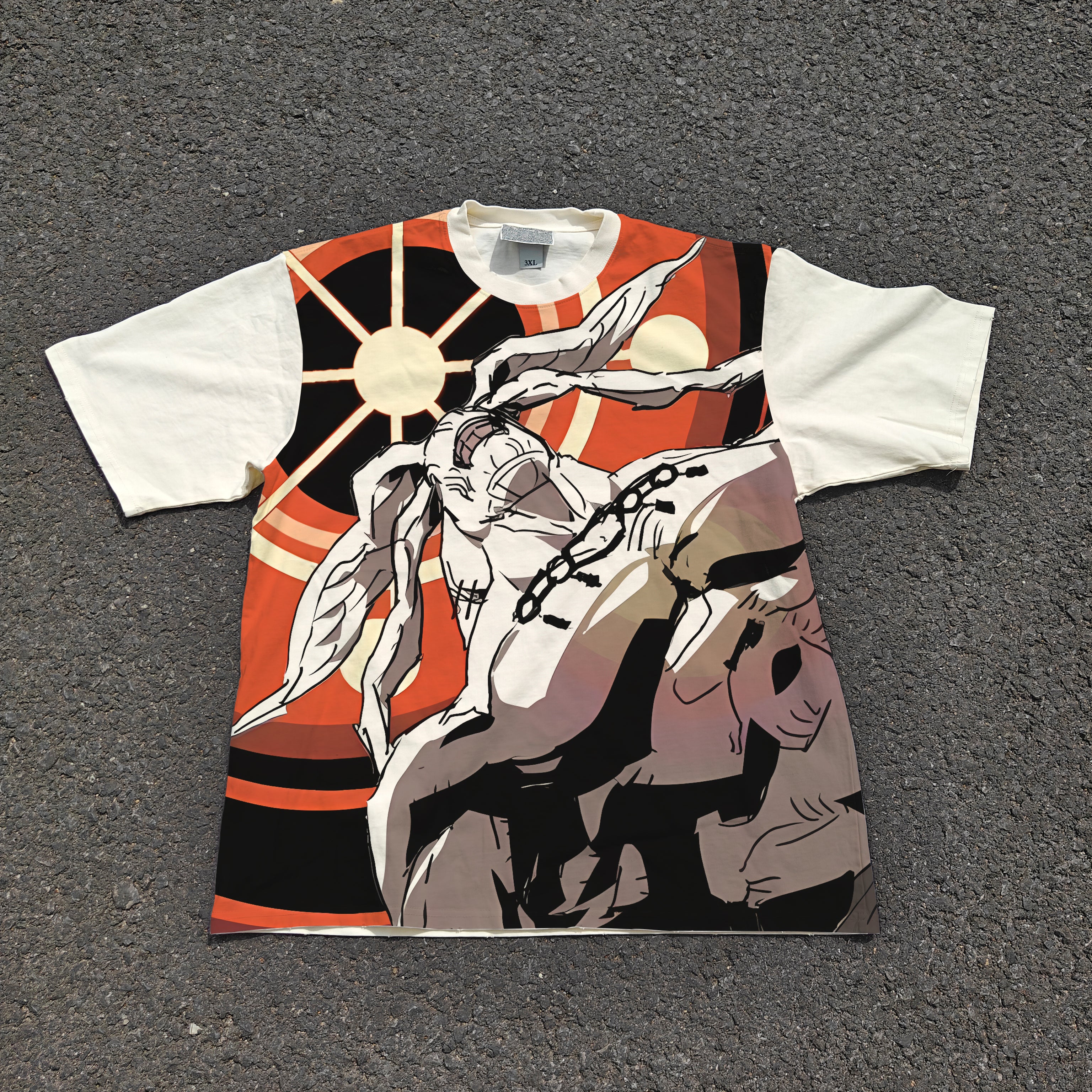 Mahoraga Oversized 330gsm Heavyweight Cotton Baige T-Shirt