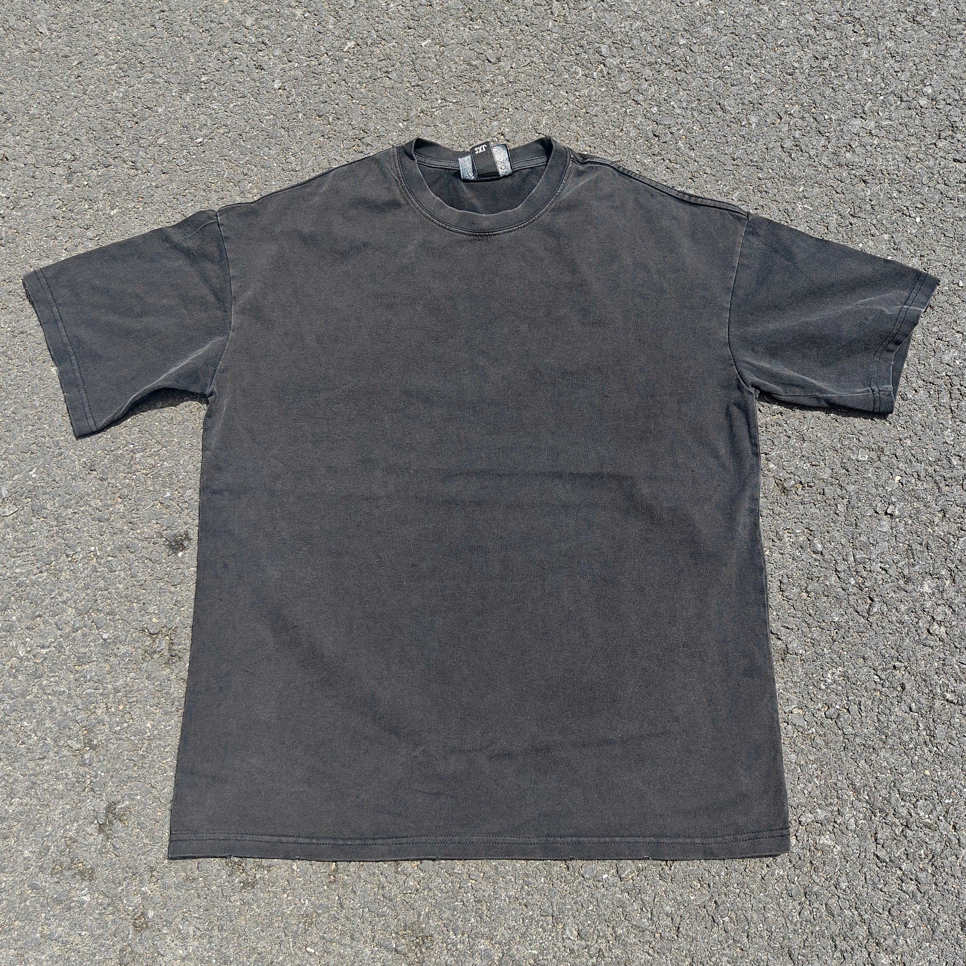 Boxy Oversized Streetwear Style Heavyweight 330GSM Cotton Black T-Shirt (Washed & Distressed)