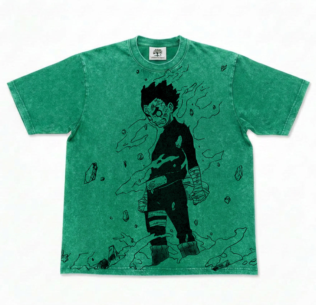Ink Style Rock Lee Oversized Washed T-Shirt