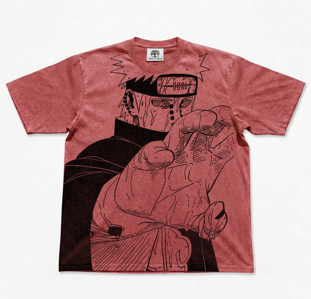 Ink Style Pain Shippuden Oversized Washed T-Shirt