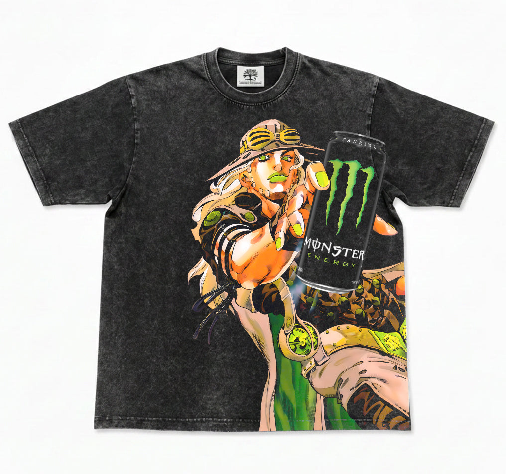 Zeppeli & Energy Drink Washed Oversized T-Shirt