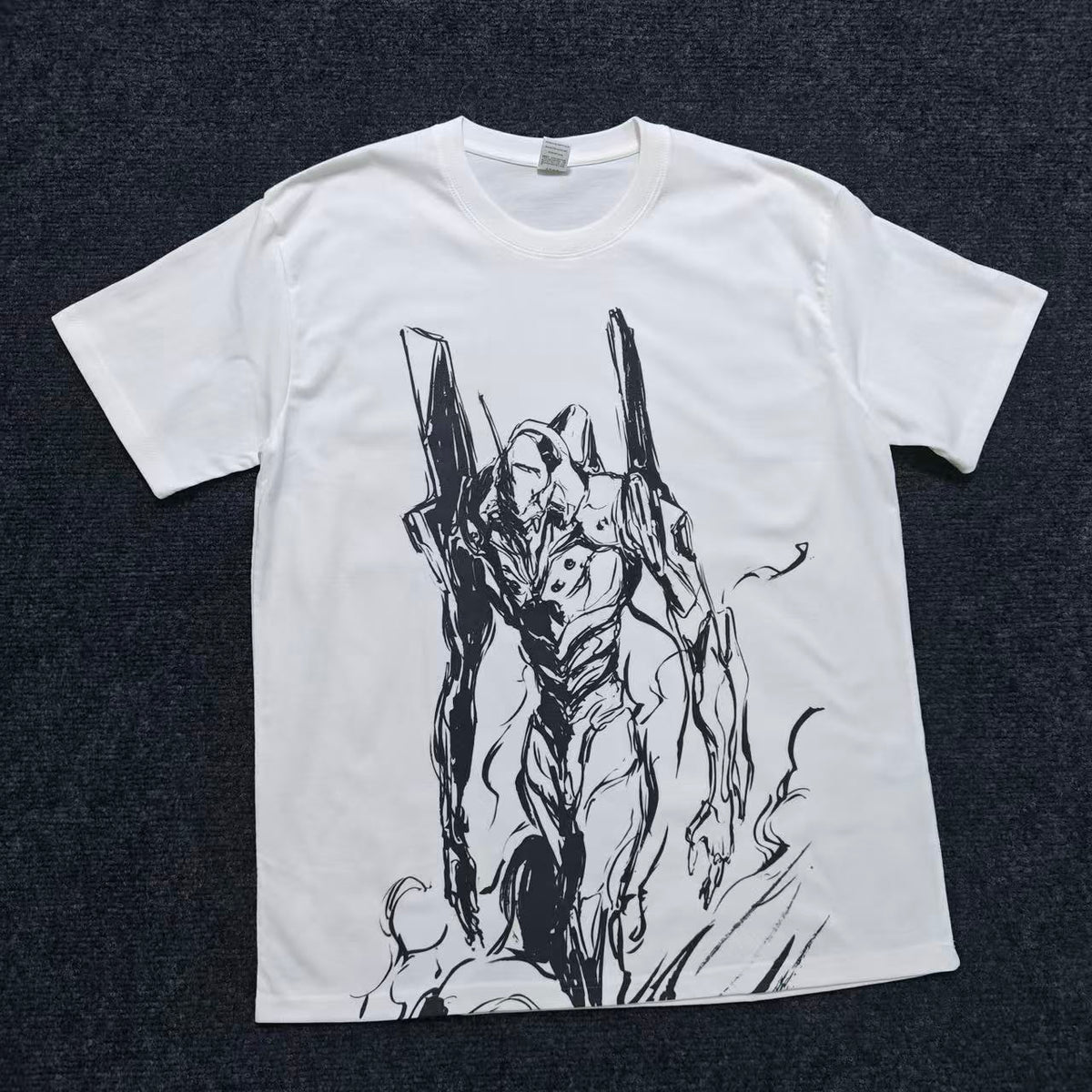 Unit-01 Black & White Line Art T-Shirt
