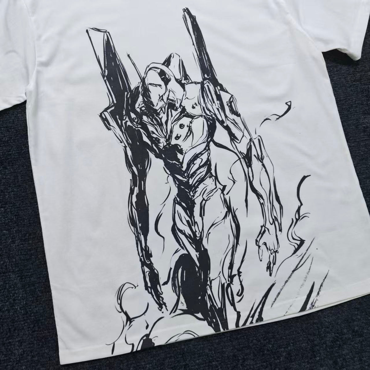 Unit-01 Black & White Line Art T-Shirt