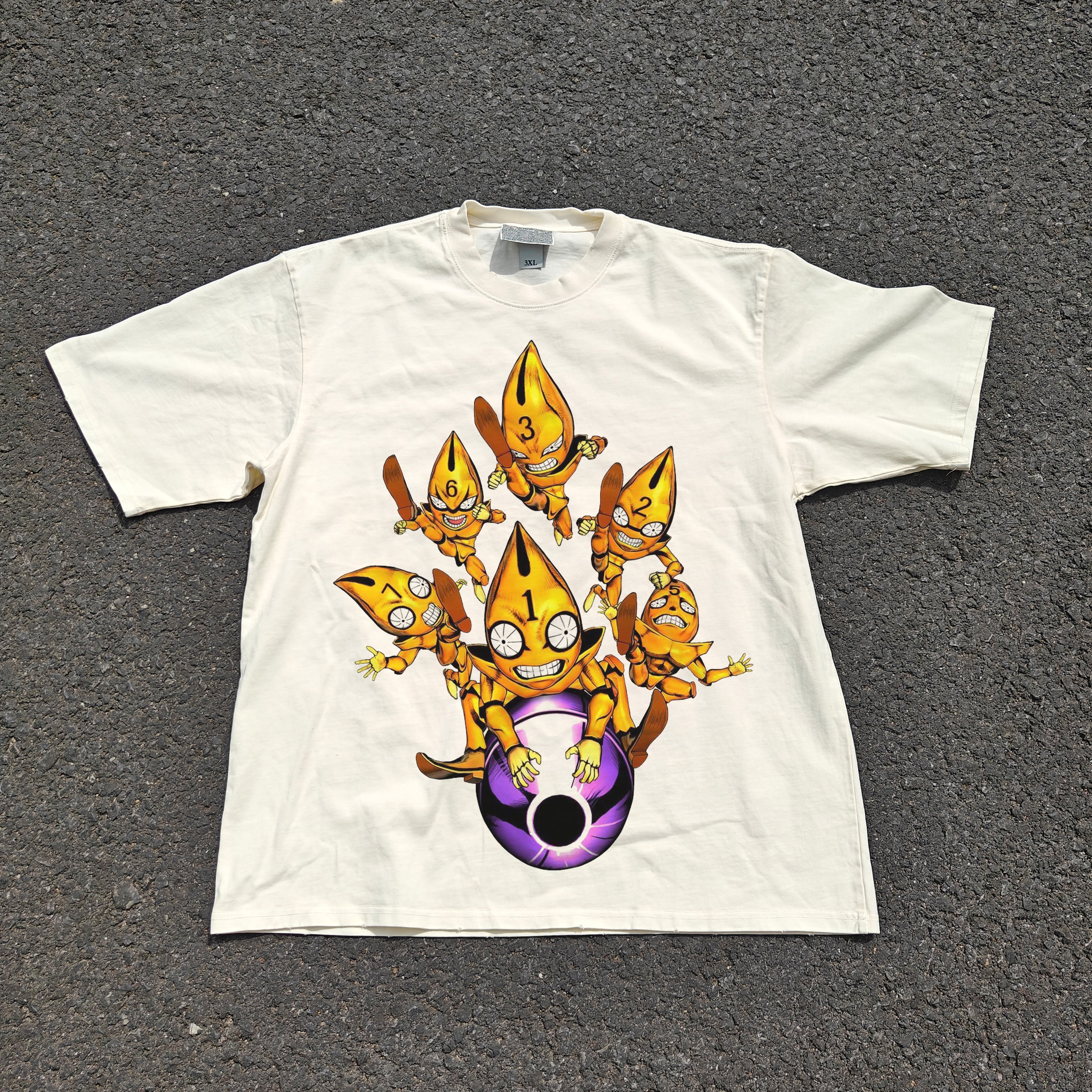 JoJo's Golden Wind Sex Pistols Anime Vintage Wash Heavyweight Cotton T-Shirt