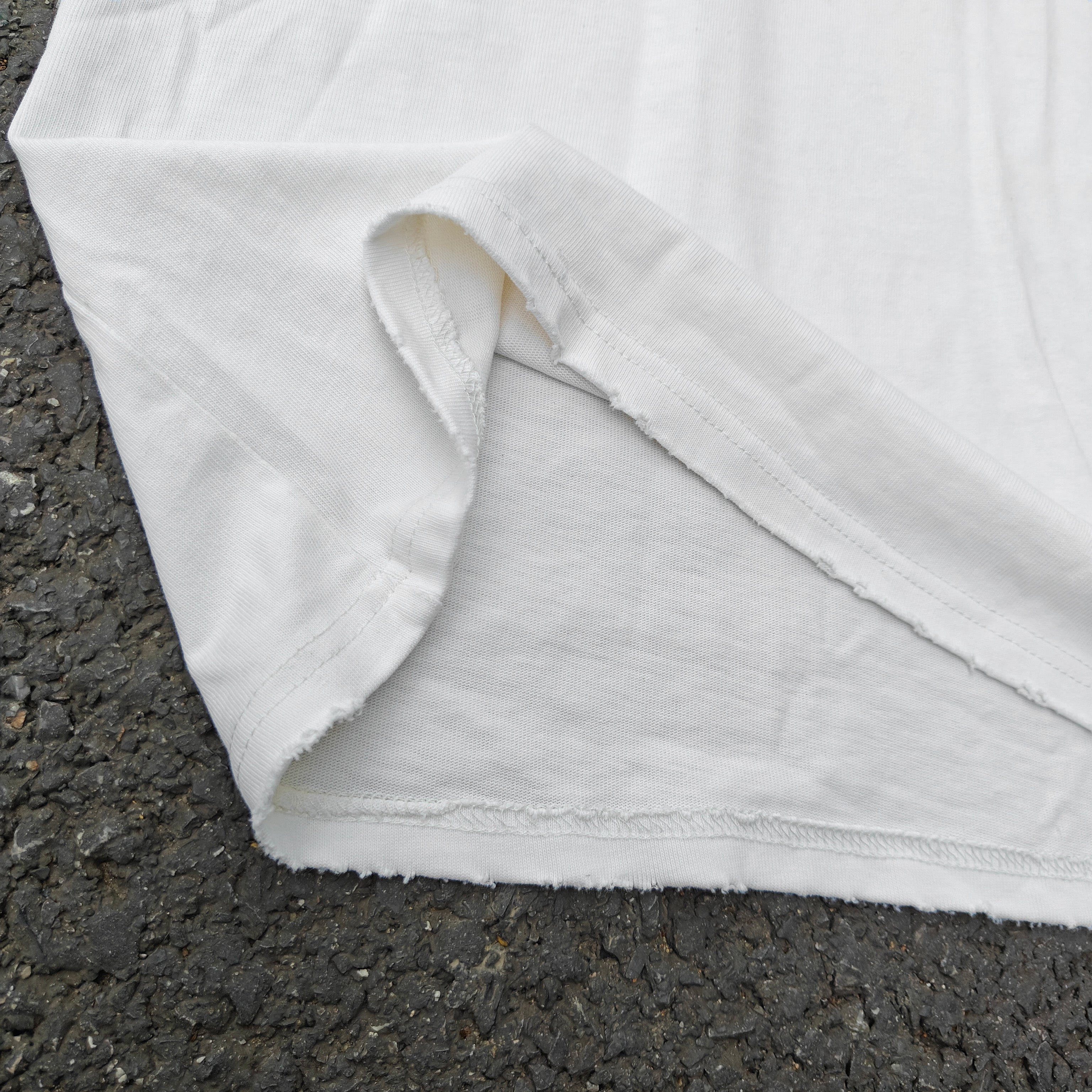 Attack on Titan Anime Large Print White Distressed Heavy Cotton T-Shirt 330gsm