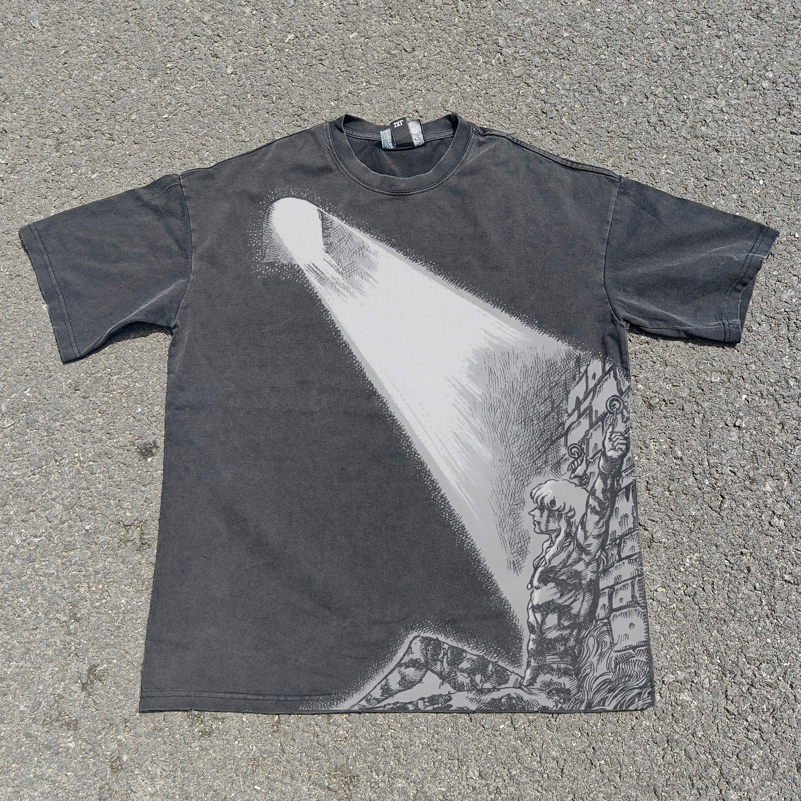 Berserk Prisoner Griffith Distressed Vintage Wash Heavyweight Cotton T-Shirt