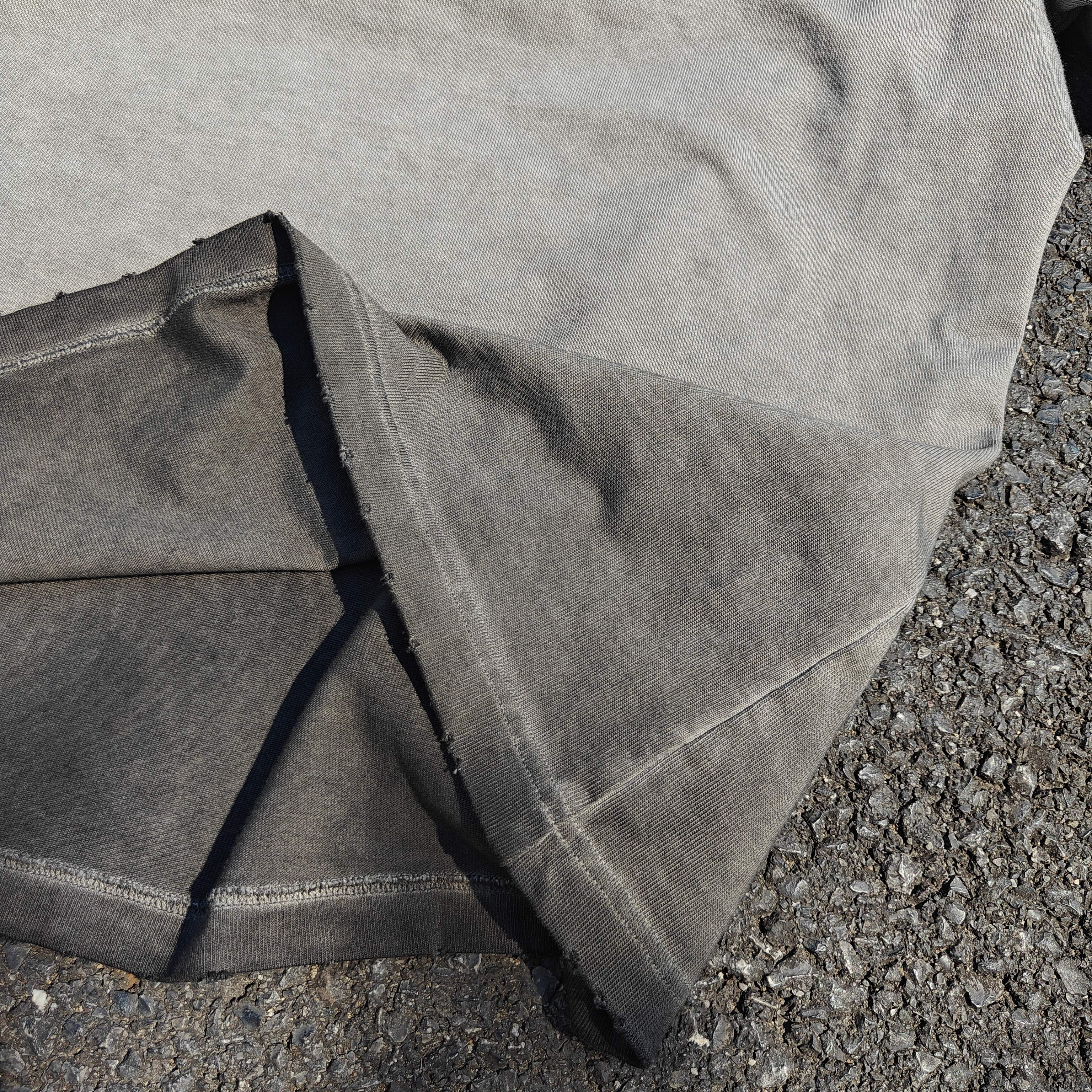 Naruto Curse Mark Sasuke Distressed Heavy Cotton T-Shirt Washed Dark Gray 330GSM