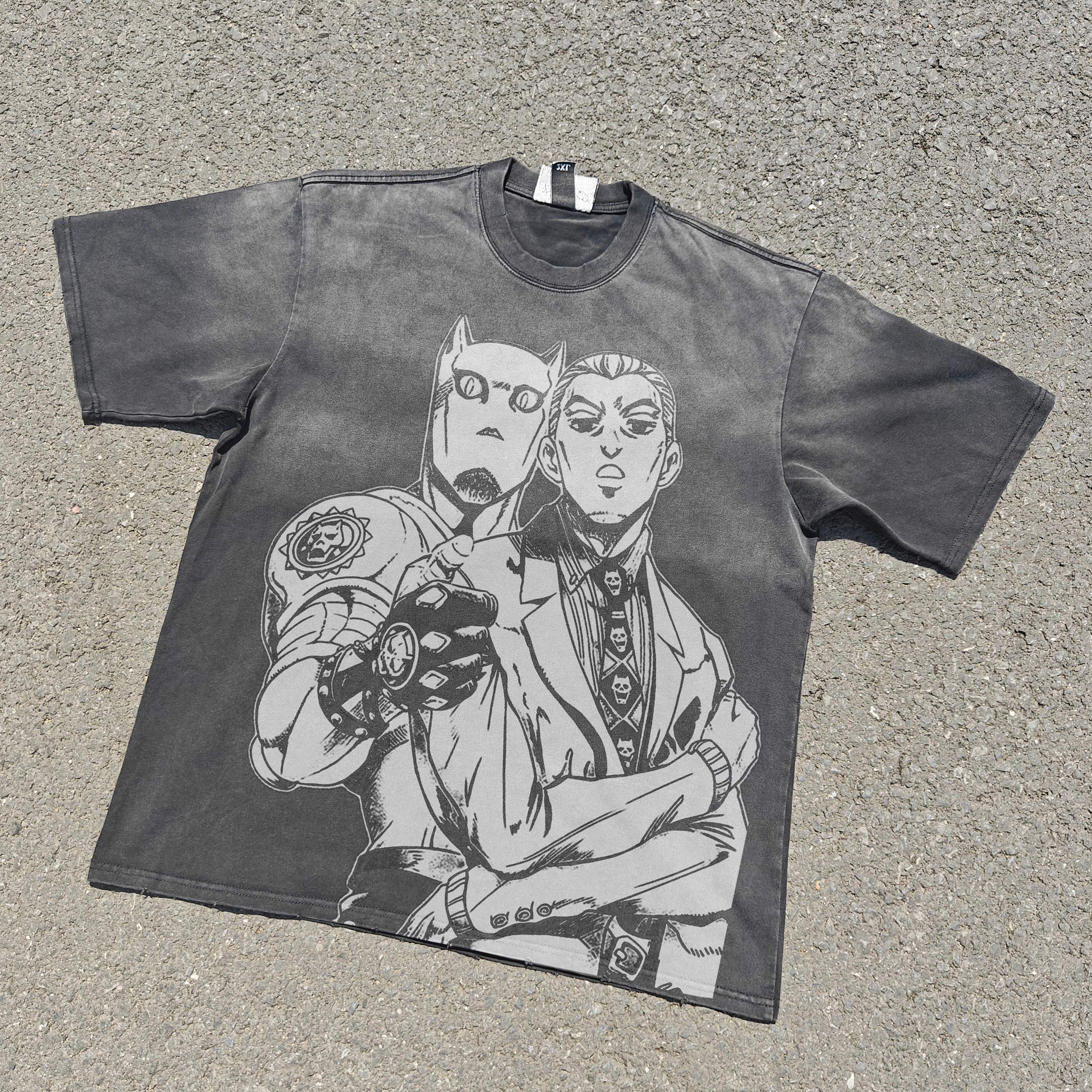 JoJo's Yoshikage Kira Killer Queen Anime Vintage Wash Heavyweight Cotton T-Shirt