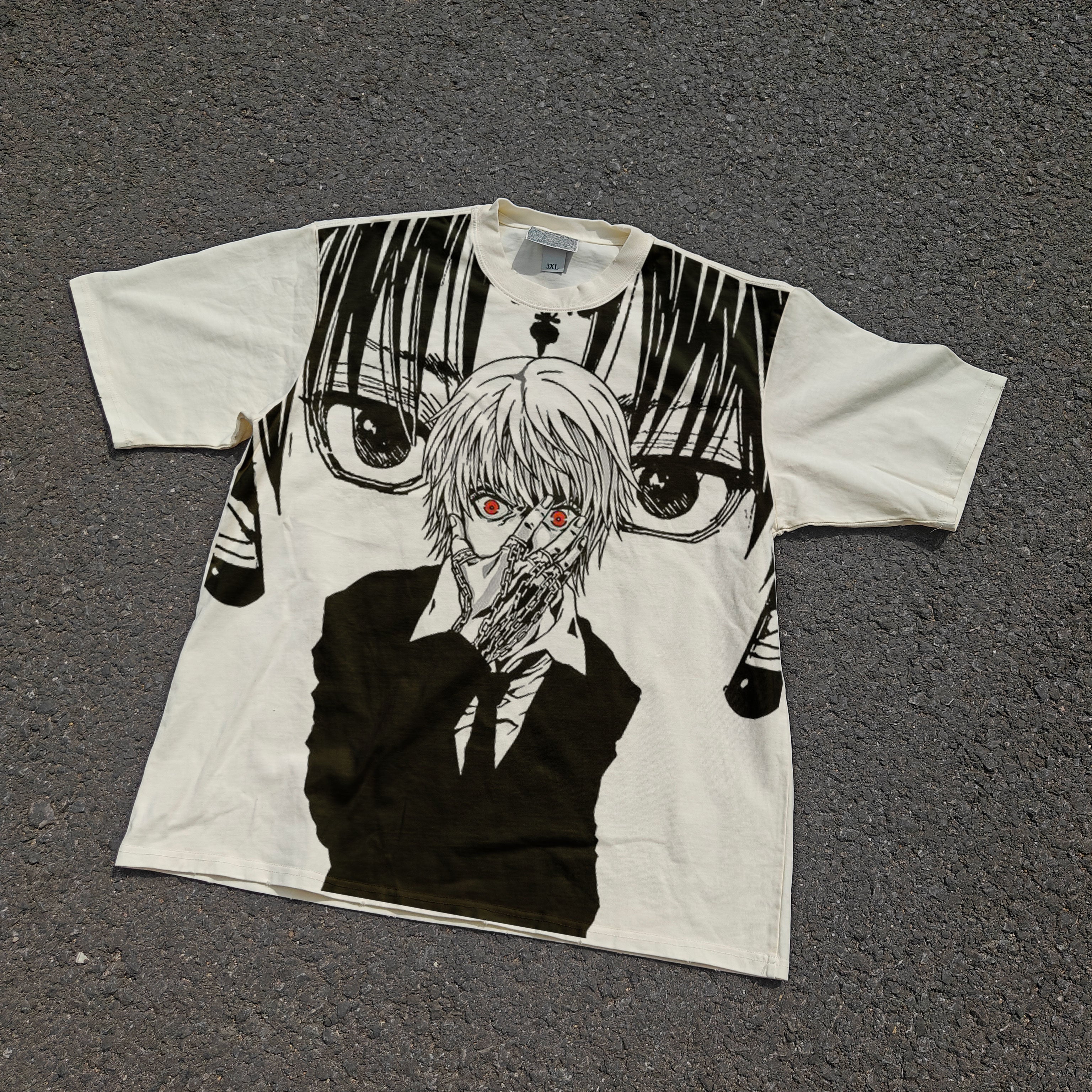 Hunter x Hunter Anime Kurapika & Chrollo Vintage Wash Heavyweight Cotton T-Shirt