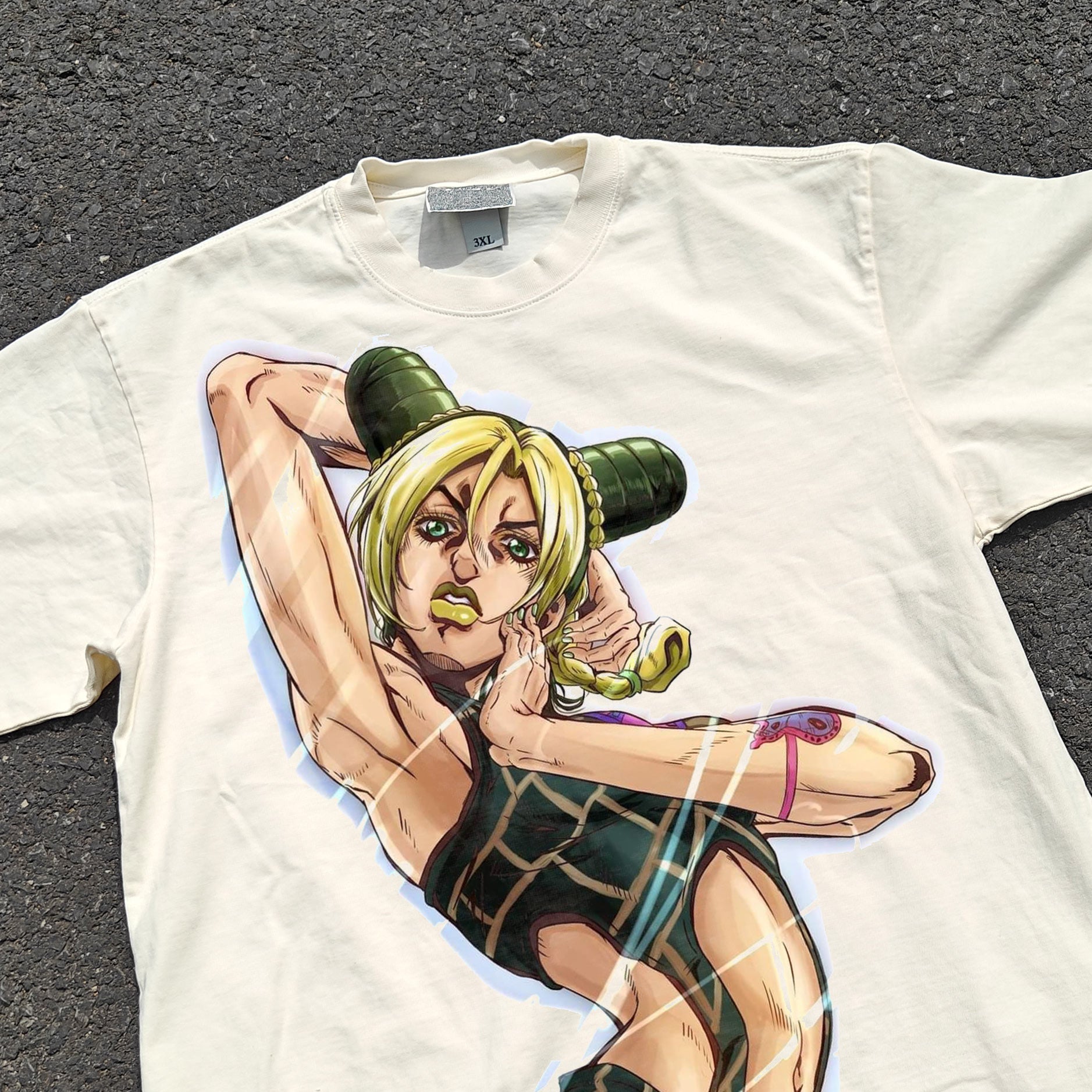 JoJo's Stone Ocean Jolyne Cujoh Anime Vintage Wash Heavyweight Cotton T-Shirt
