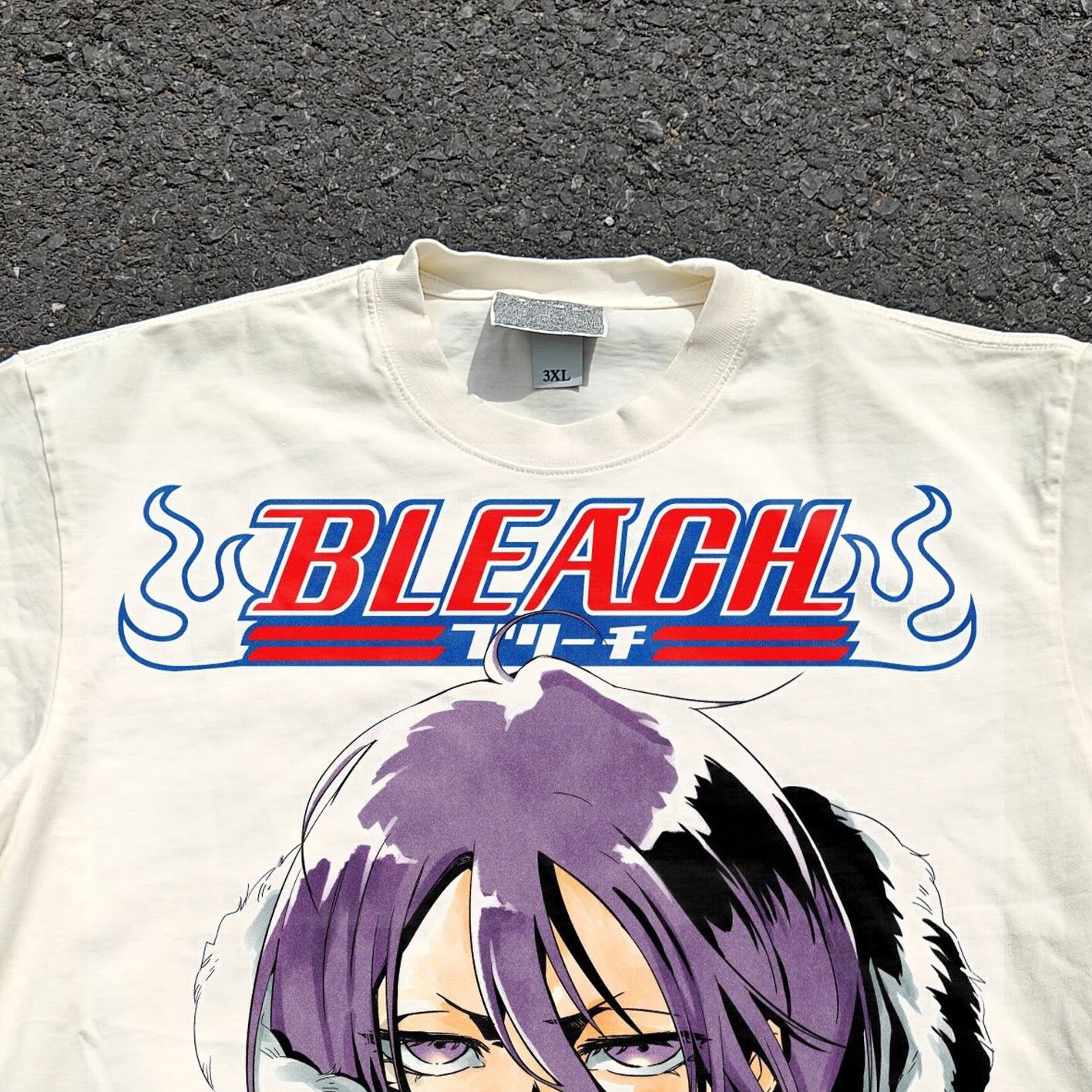 Bleach Anime Rukia All-Over-Print Vintage Wash Heavyweight Cotton T-Shirt 330gsm