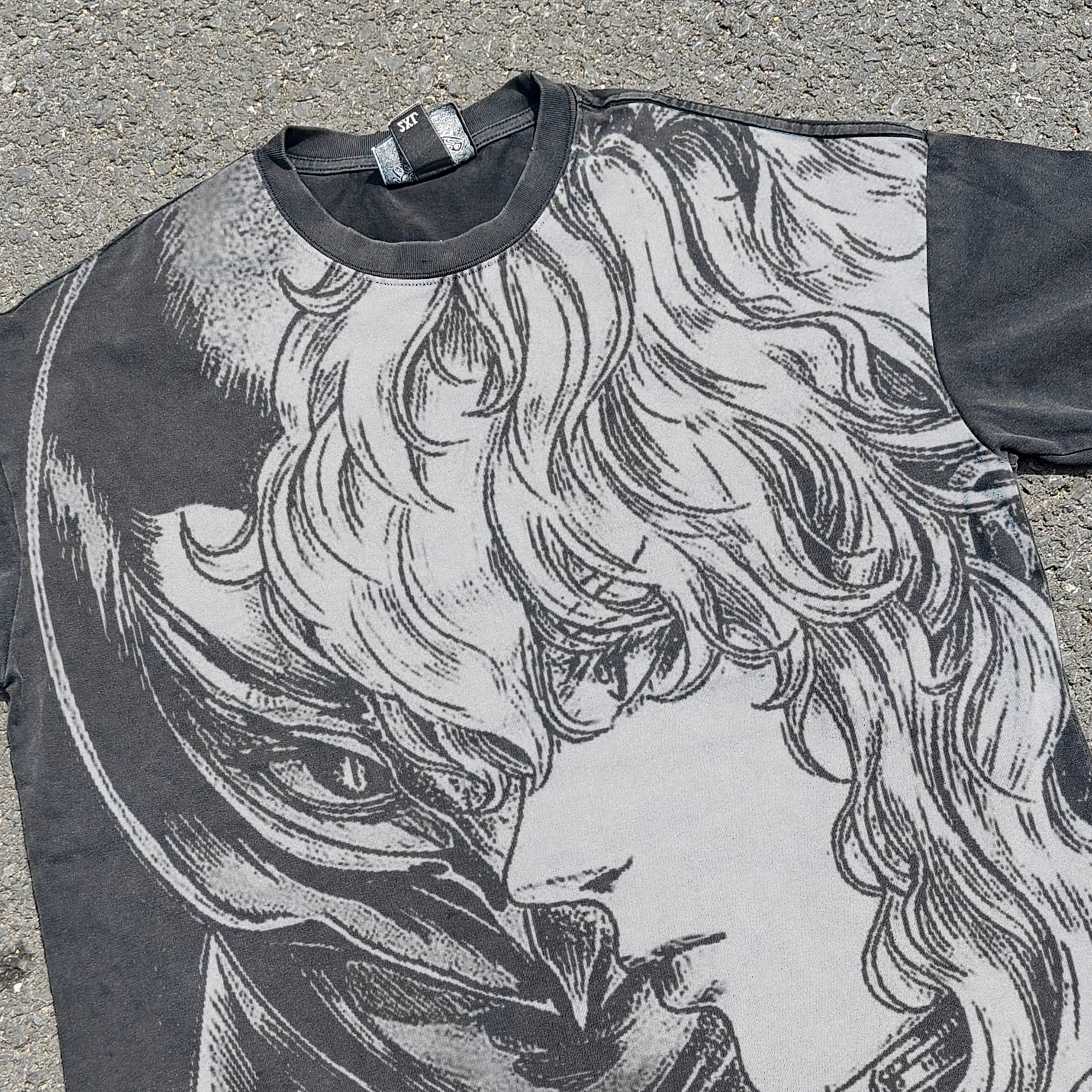 Berserk Griffith White Hawk Distressed Vintage Wash Heavyweight Cotton T-Shirt