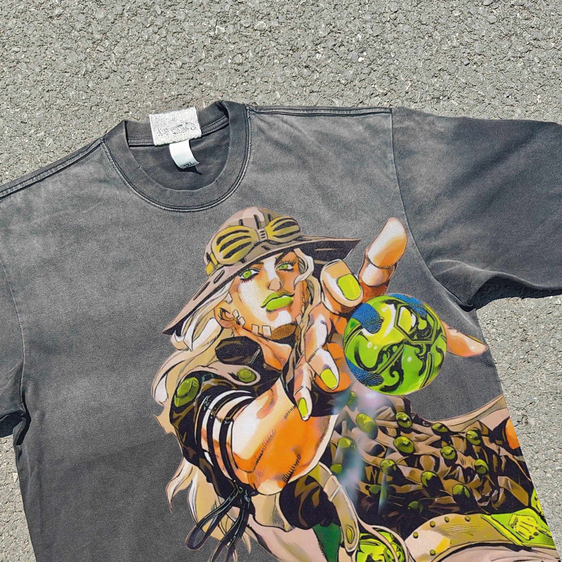Jojo's Bizarre Adventure Gyro Zeppeli Vintage Wash Heavyweight Cotton T-Shirt