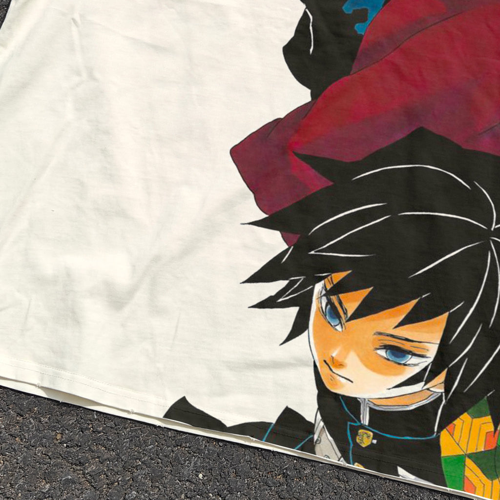 Demon Slayer Anime Giyu Tomioka Water Hashira Vintage Wash Heavyweight T-Shirt