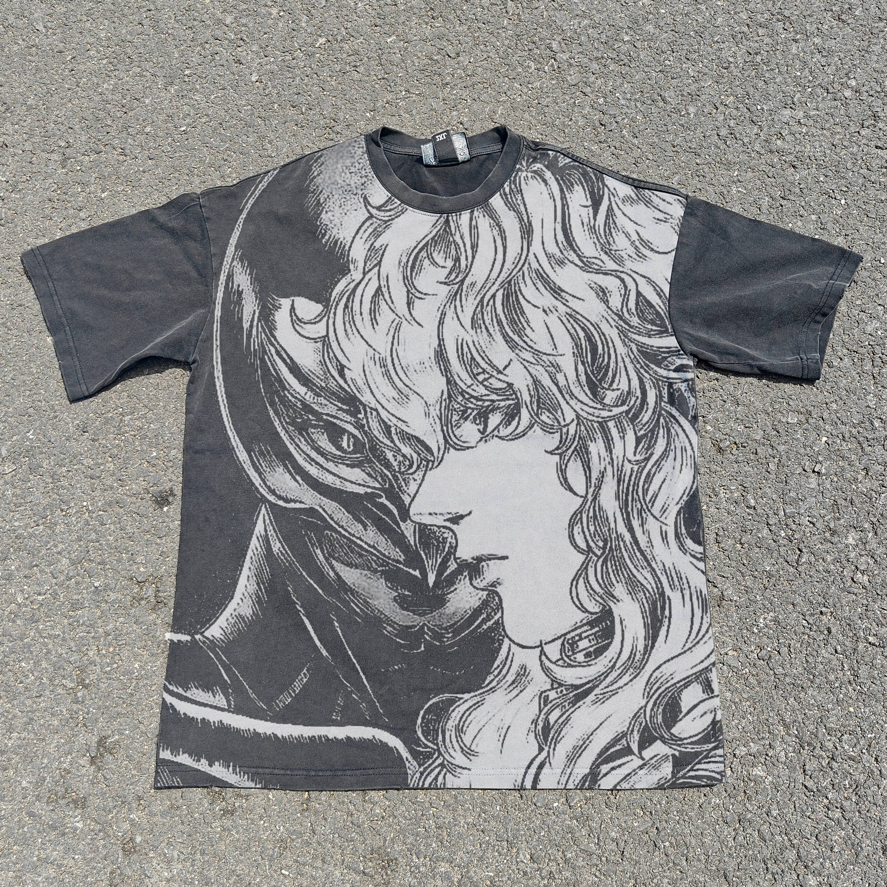 Berserk Griffith White Hawk Distressed Vintage Wash Heavyweight Cotton T-Shirt