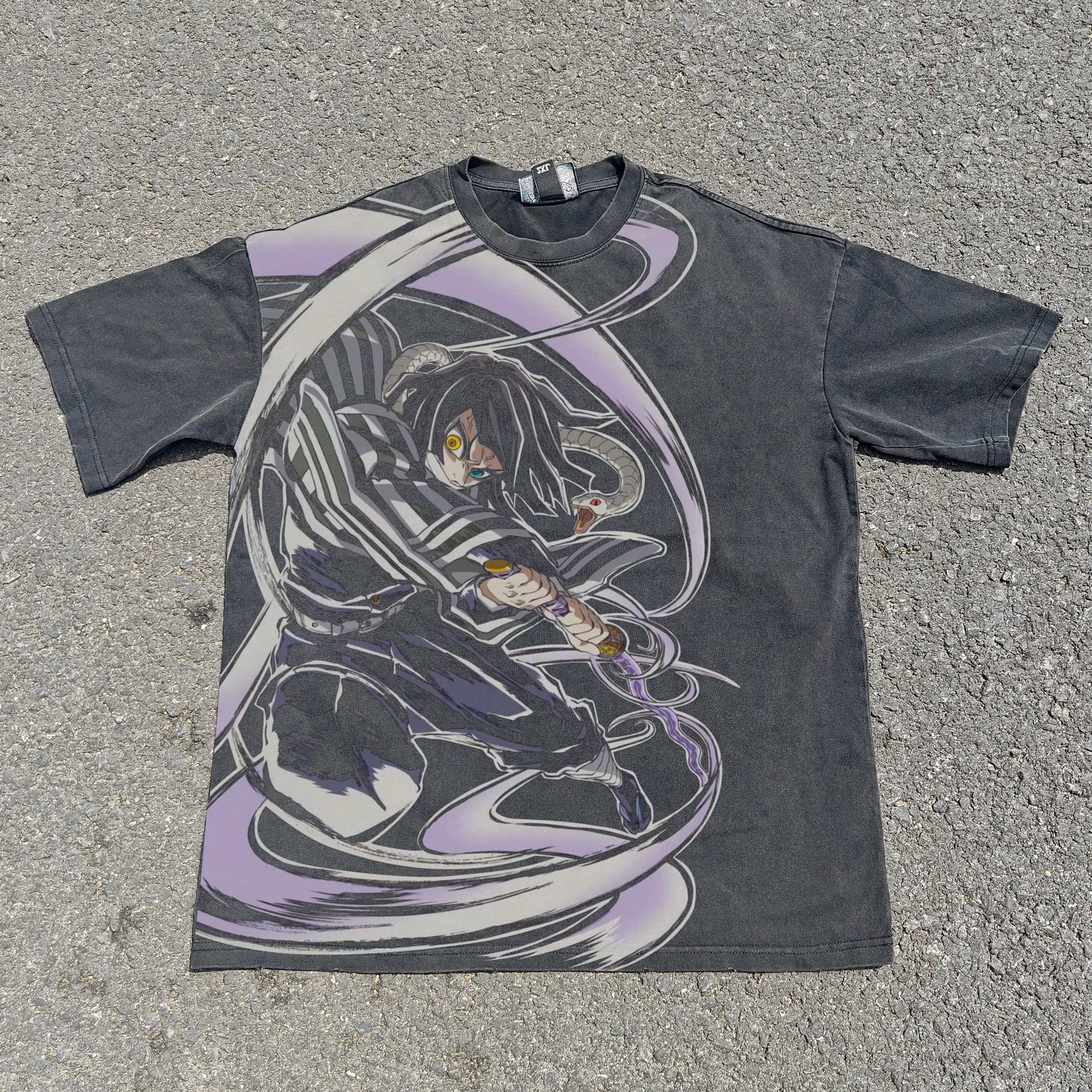 Demon Slayer Obanai Iguro Serpent Breathing Vintage Wash Heavyweight T-Shirt