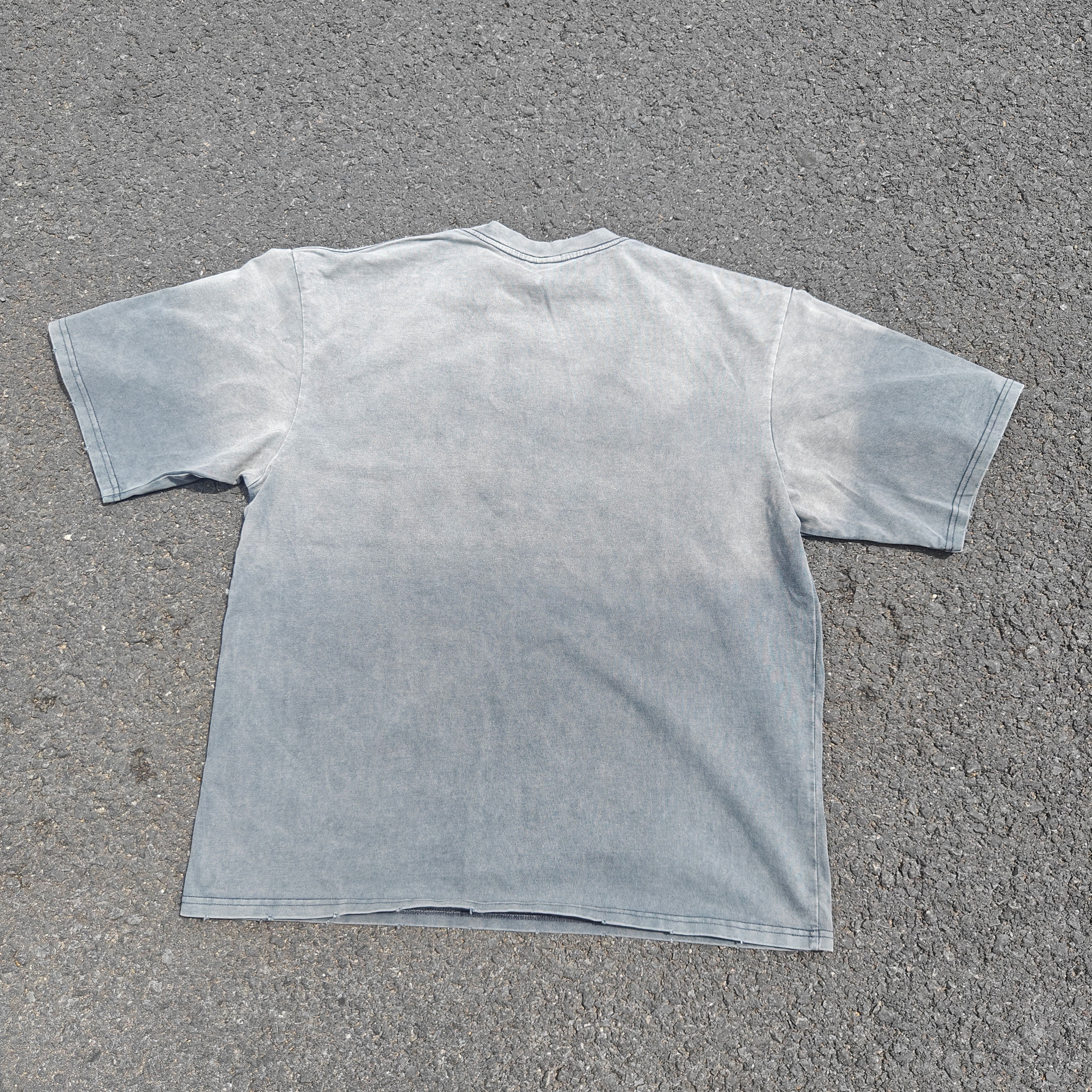 Naruto Anime Rock Lee & Sasuke Distressed Gray Heavy Cotton T-Shirt 330gsm