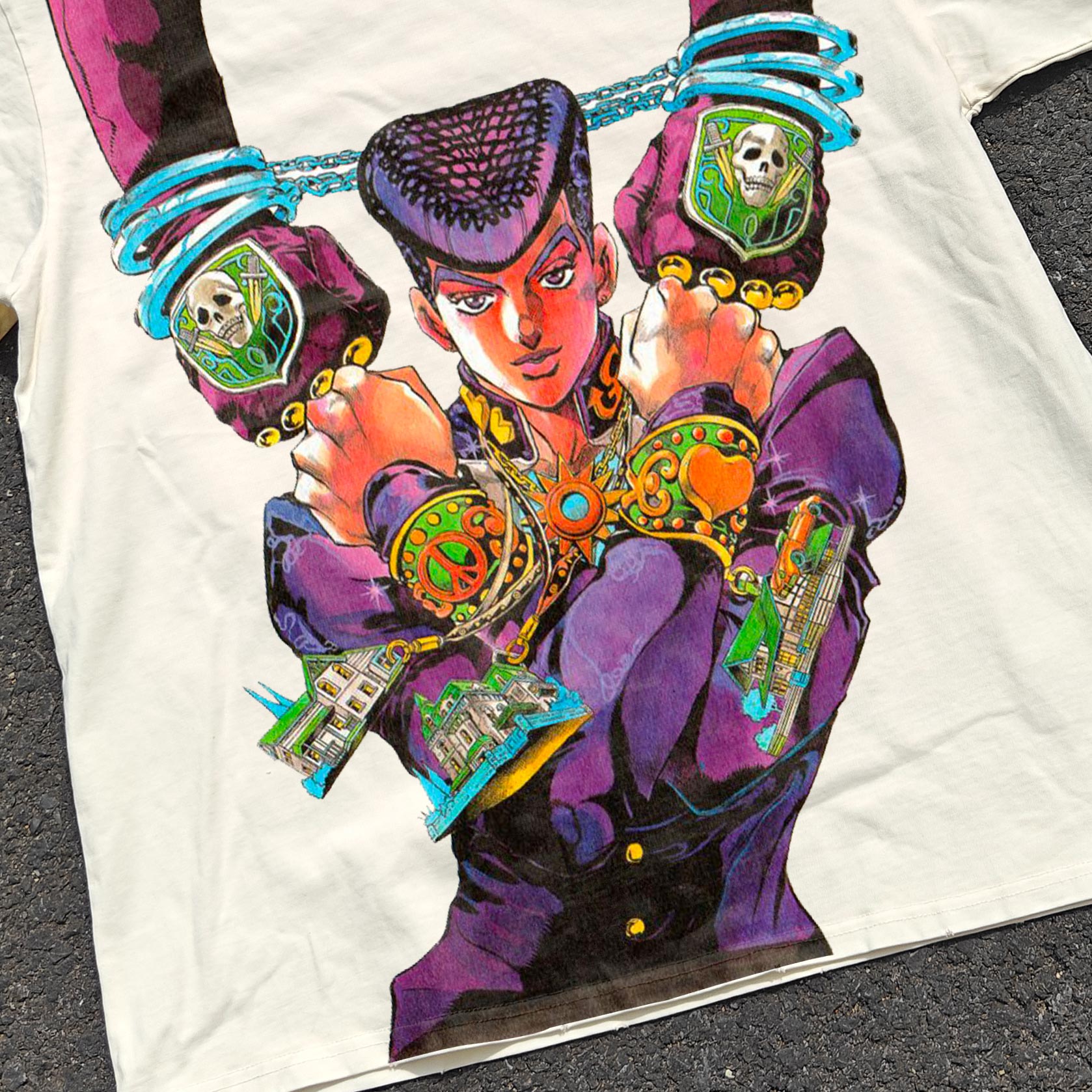 JoJo's Diamond Unbreakable Anime Josuke Vintage Wash Heavyweight Cotton T-Shirt