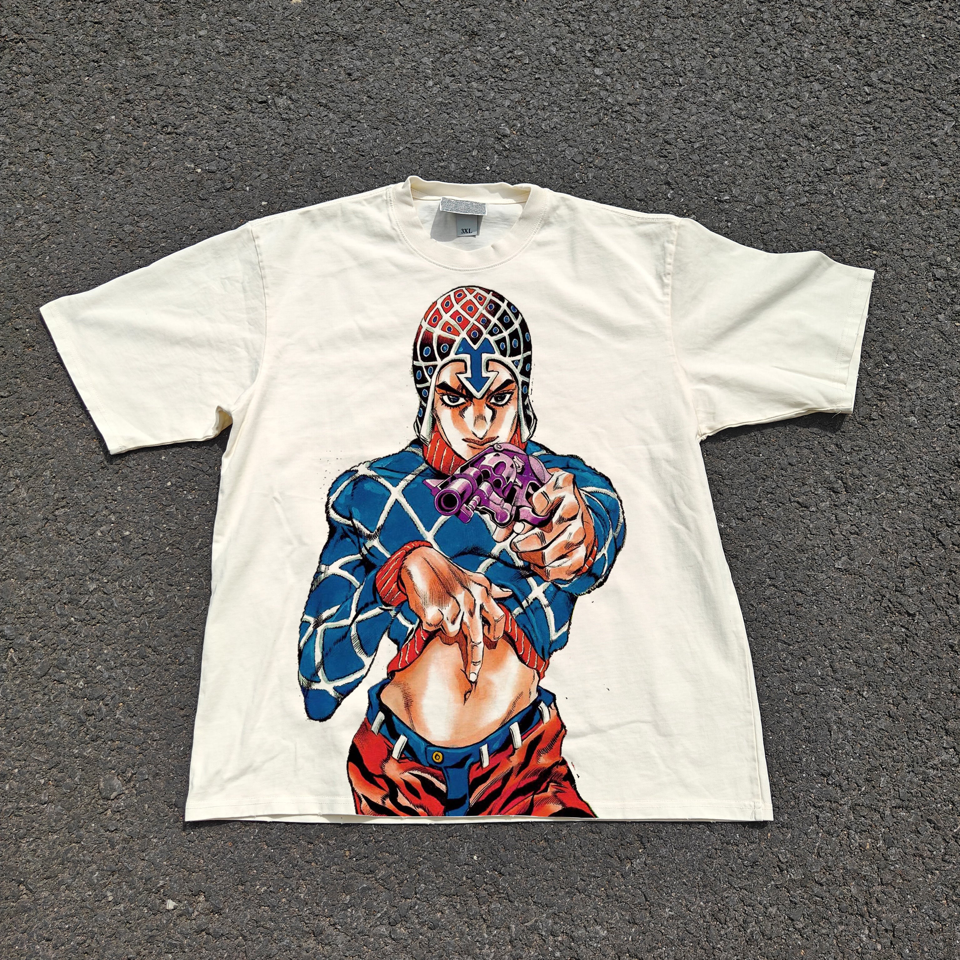 JoJo's Guido Mista Sex Pistols Anime Vintage Wash Heavyweight Cotton T-Shirt