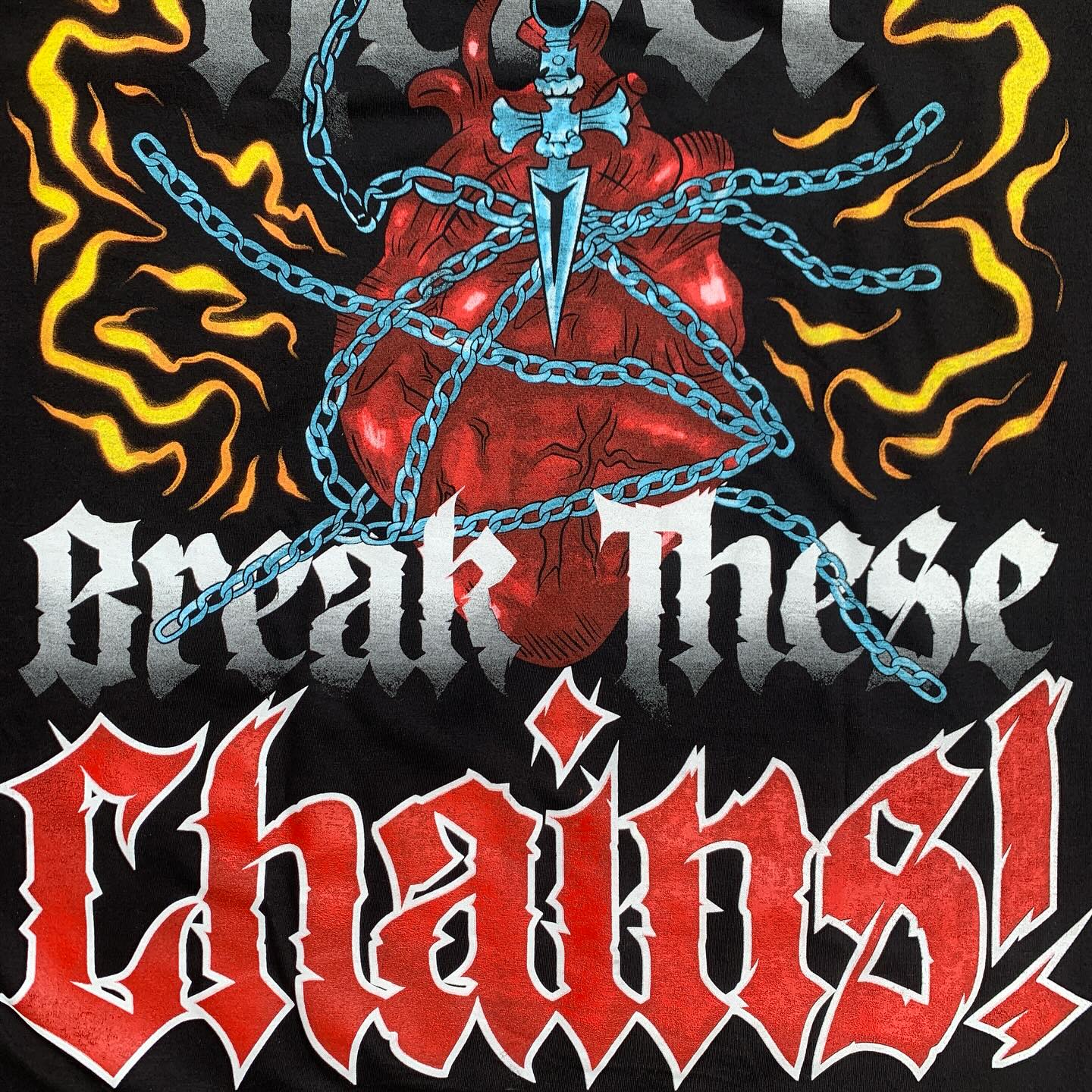 Hunter x Hunter Anime Kurapika Nen Chains Jumbo Print Heavyweight Cotton T-Shirt