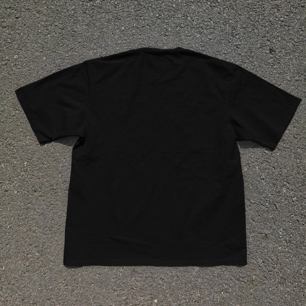 Black Swords Man Oversized 330gsm Heavyweight Cotton Black T-Shirt