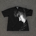 Black Swords Man Oversized 300gsm Heavyweight Cotton Black T-Shirt