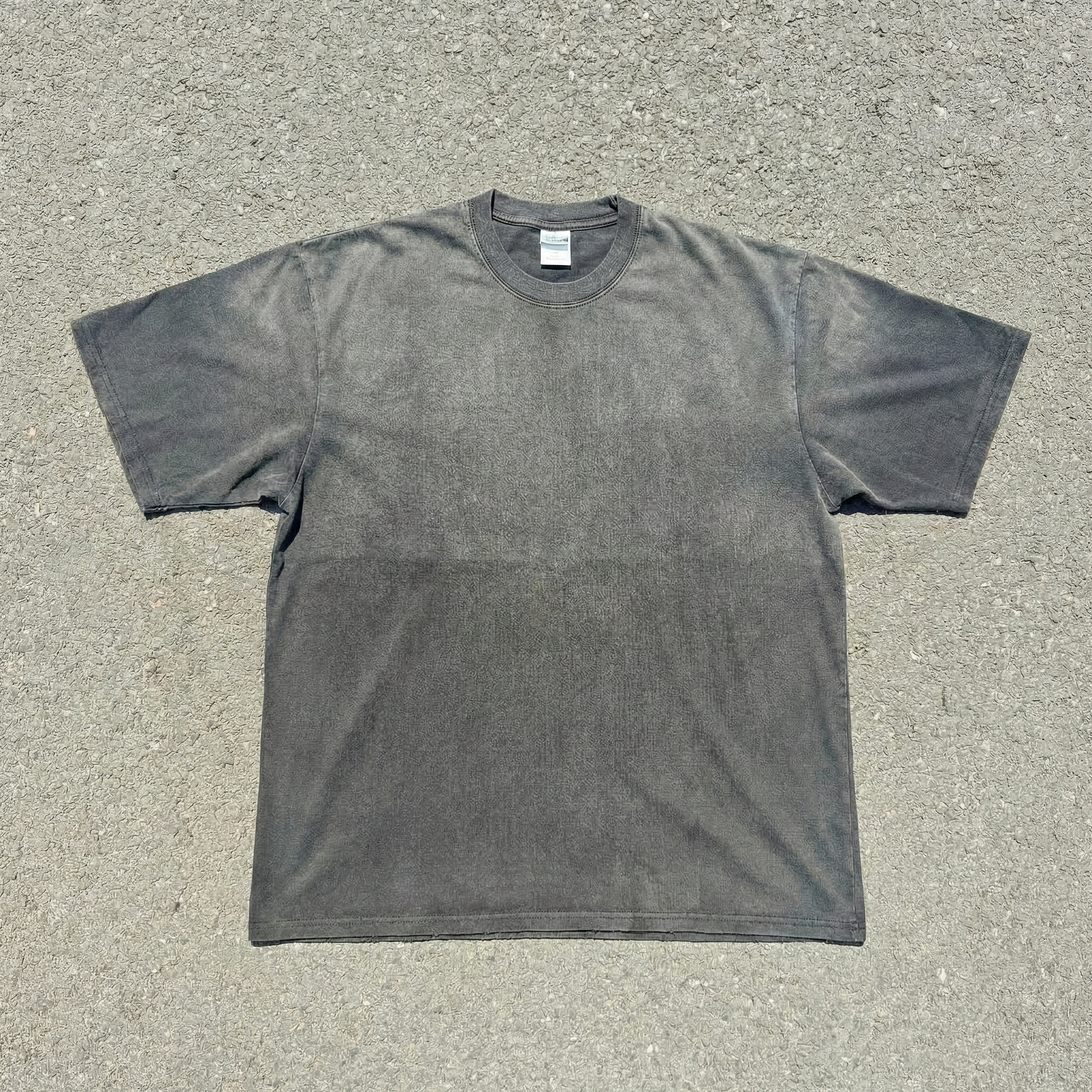 Boxy Oversized Streetwear Style Heavyweight 330GSM Cotton Gray T-Shirt (Washed & Distressed)