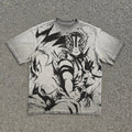 Akaza Distressed & Washed 260gsm Gray Cotton T-Shirt