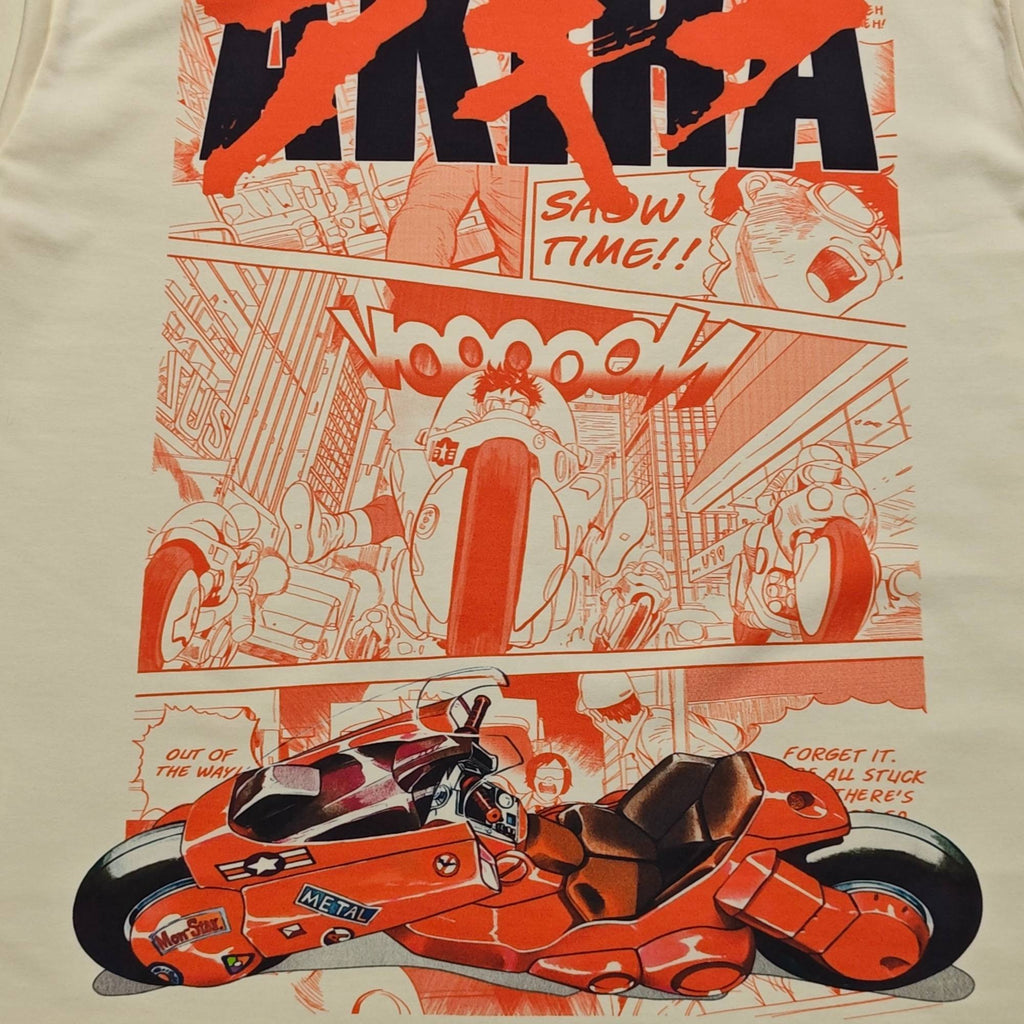 90s Classic Motorcycle Slide Oversized T-Shirt real photo back close-up