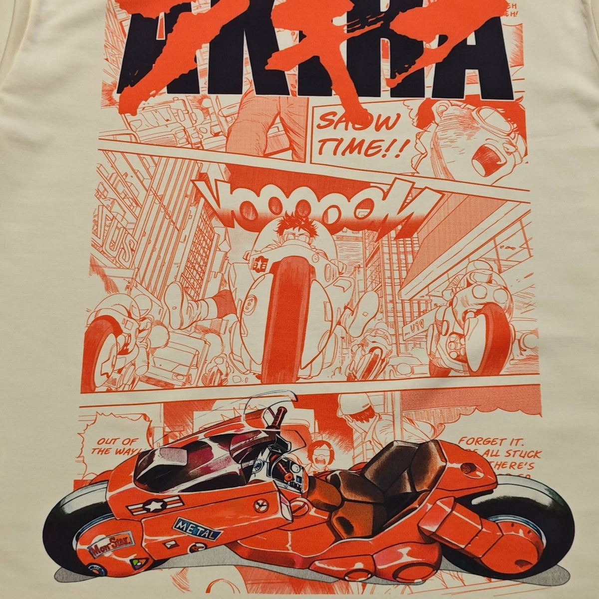 90s Classic Motorcycle Slide Oversized T-Shirt real photo back close-up