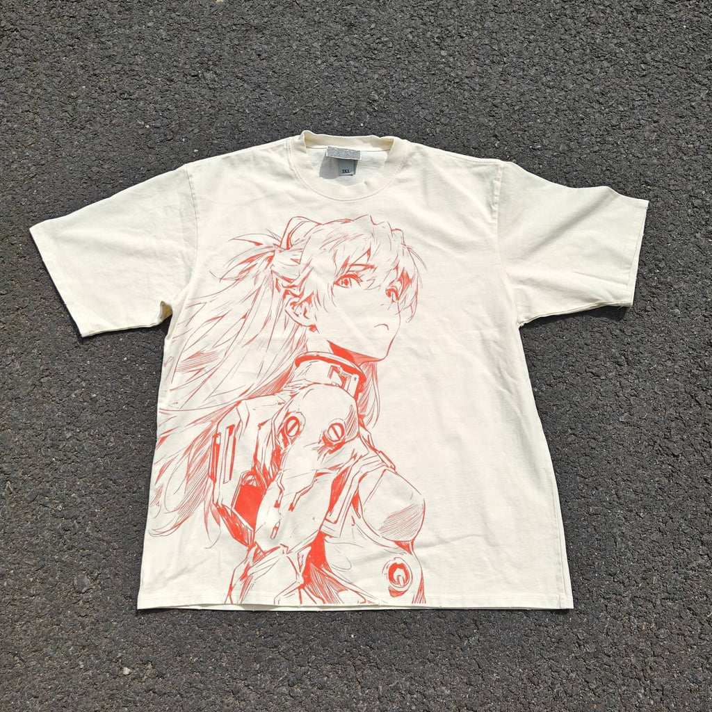 Asuka Red Line Art Oversized T-Shirt