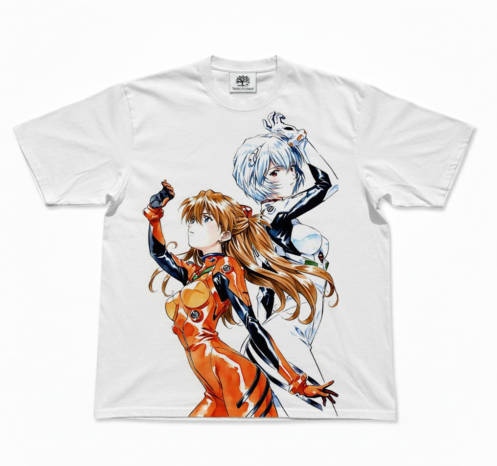 Asuka & Rei Watercolor Oversized T-Shirt