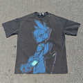 Blue Armor Sketch Oversized Washed T-Shirt