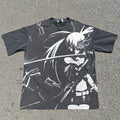 Blue Flame Shooter Katana Oversized Washed T-Shirt