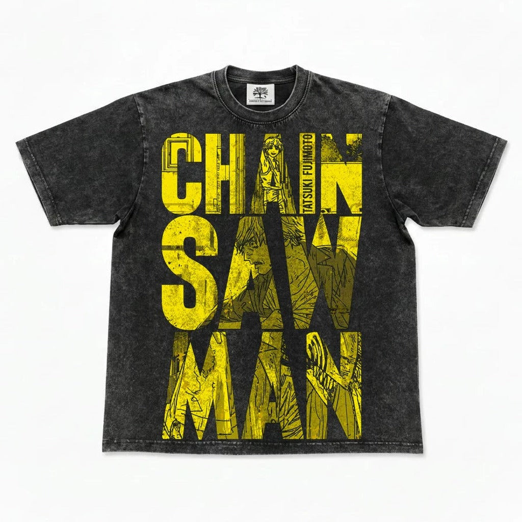CSM Big Font Graphic Print Washed T-Shirt