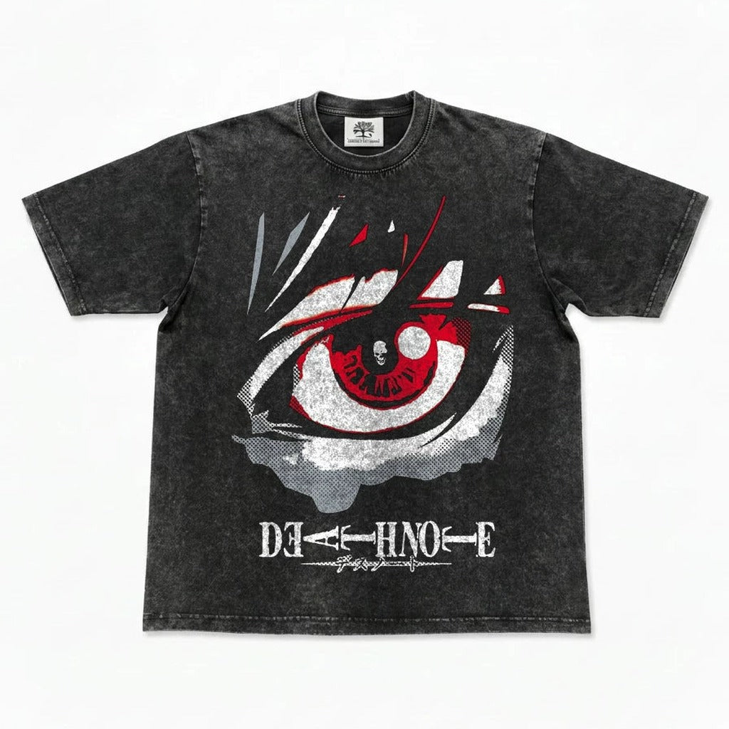 Deaths Note Big Graphic Print Washed T-Shirt