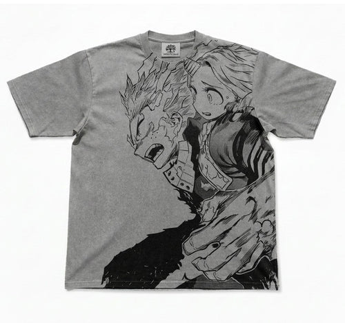 Deku & Eri Oversized Washed T-Shirt, Vintage Wash