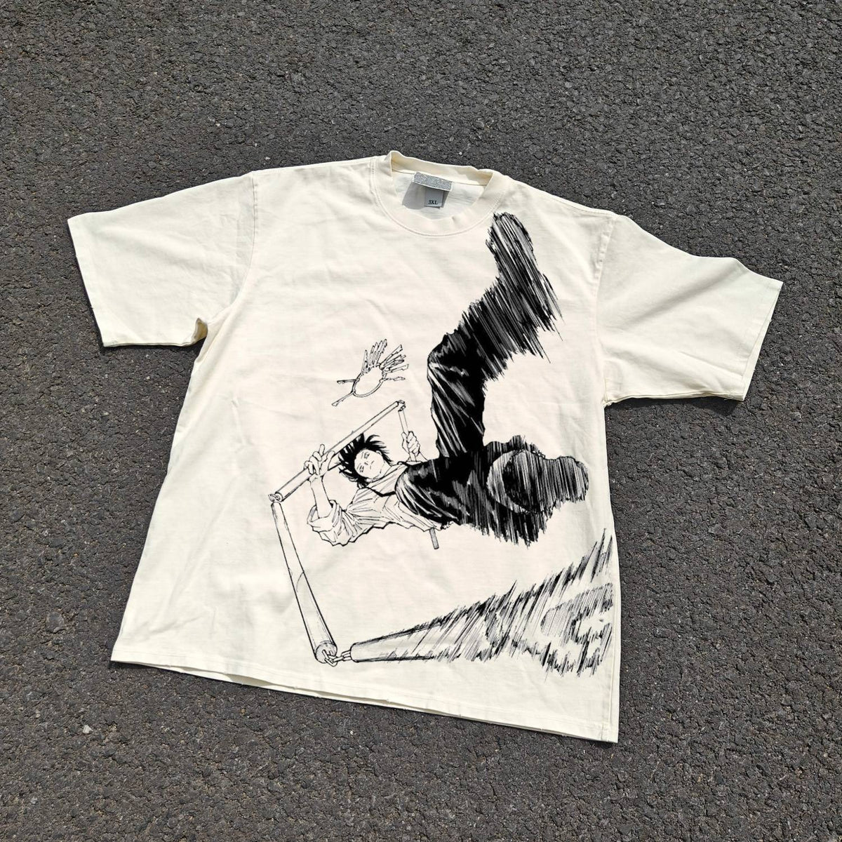 Falling Assassin Ink Sketch Oversized T-Shirt