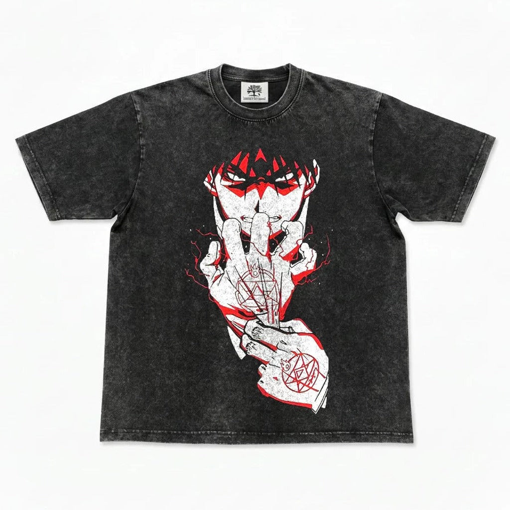 Flame Alchemist Roy Oversized Washed T-Shirt