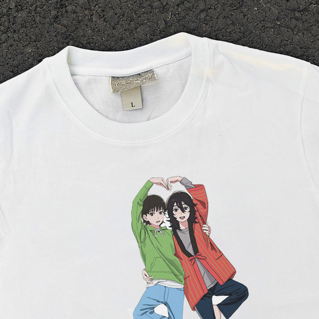 Fujino & Kyomoto Heart T-Shirt, print detail